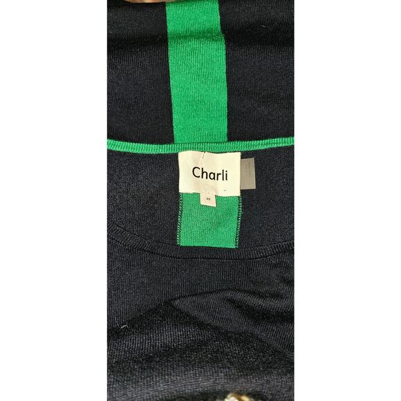 New Anthropologie Charli Therese Balloon-Sleeved Sweater $148 X-SMALL Blue/Green - Picture 4 of 4